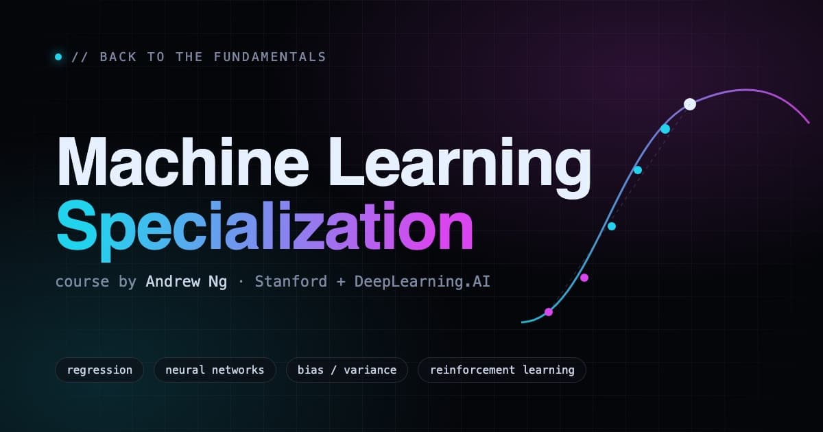 Voltando aos fundamentos: vou fazer a Machine Learning Specialization do Andrew Ng